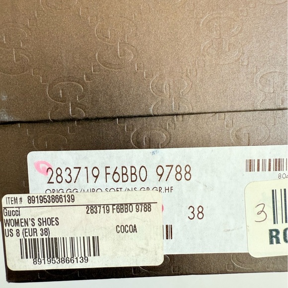 Gucci Brown white bow embellished Canvas GG supreme ballet flats EU 38 - Picture 7 of 7